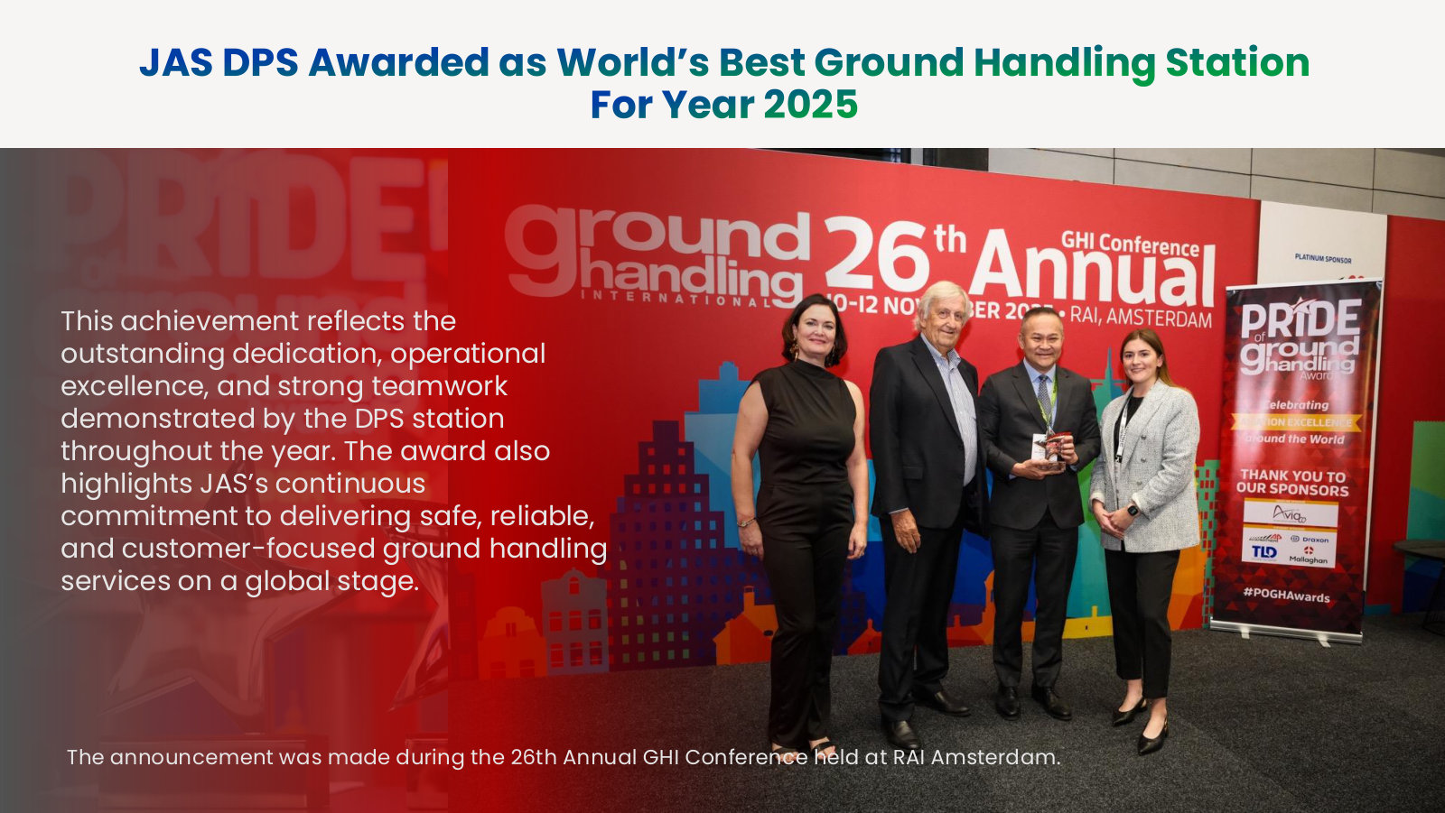JAS's Denpasar station named world's best ground handling station for 2025 — an outside read on service quality.